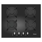 PLAQUE 4 FEUX GAZ 60 CM VITRO NOIR FOCUS
